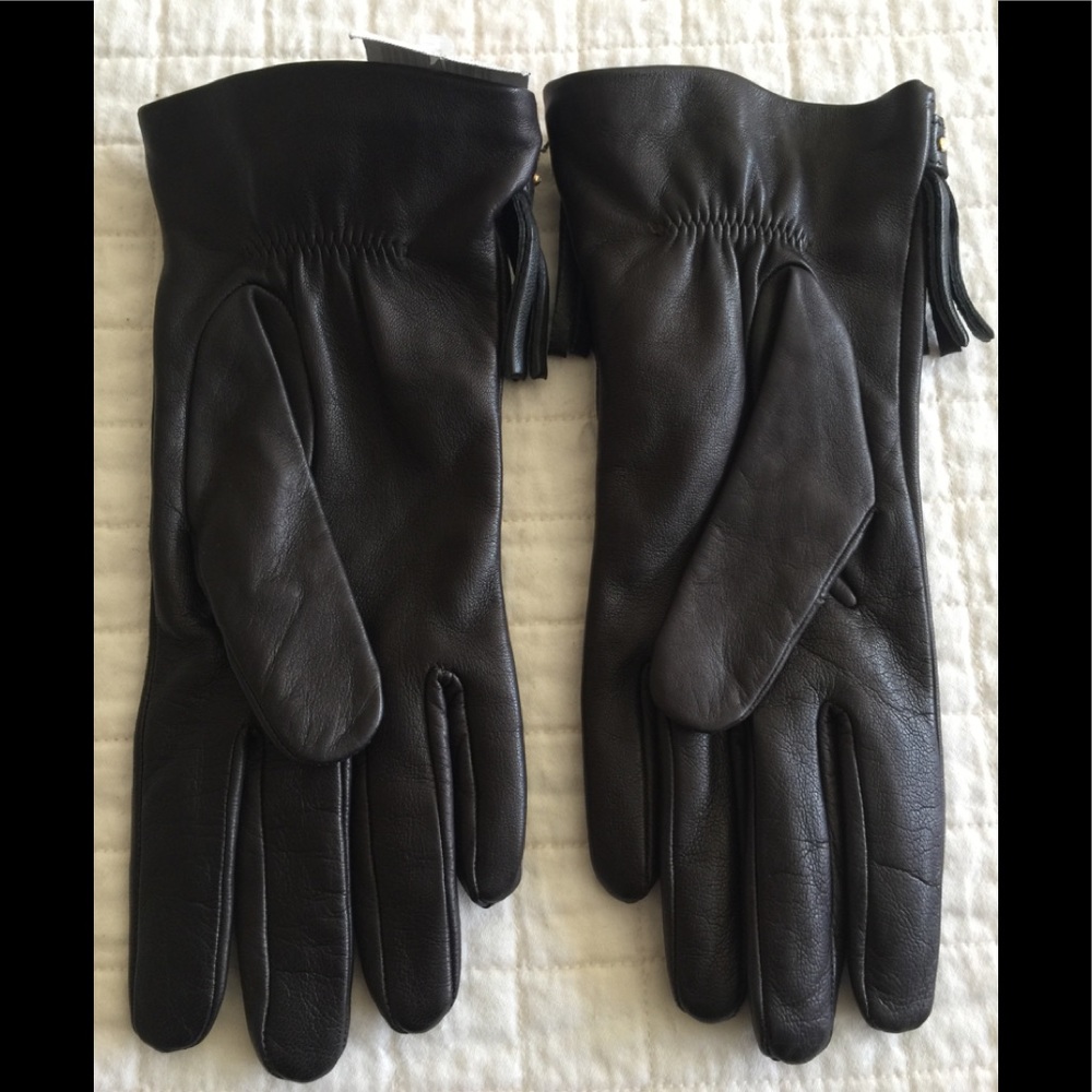 NWT Moschino Cheap & Chic Black leather gloves - Picture 2 of 4